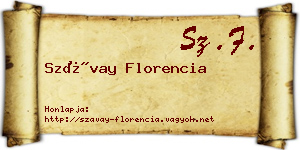 Szávay Florencia névjegykártya